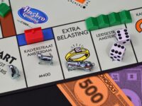 Den Helder, Netherlands. January 20, 2025. Close up of Monopoly, a popular board game. High quality photo